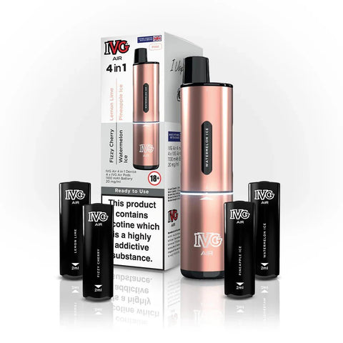 4 in 1 IVG Air 2400 Puffs Prefilled Disposable Pod Kit ( Box of 5 ) - Vaperdeals