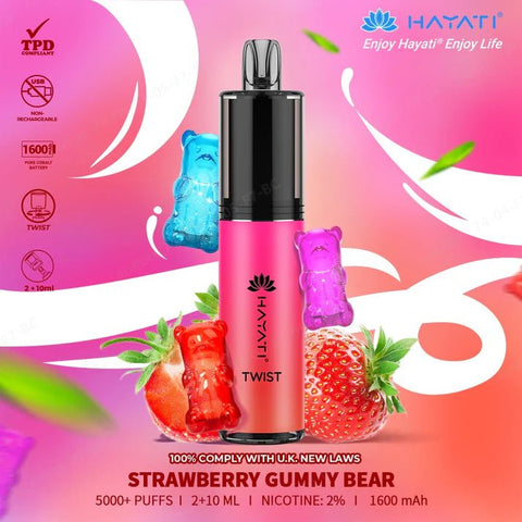 Hayati Twist 5000 Puffs Disposable Vape Pod Kit (Box of 5) - Vaperdeals