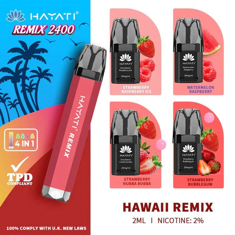 Hayati Remix 2400 Puffs 4 in 1 Disposable Vape Pod Kit - Vaperdeals