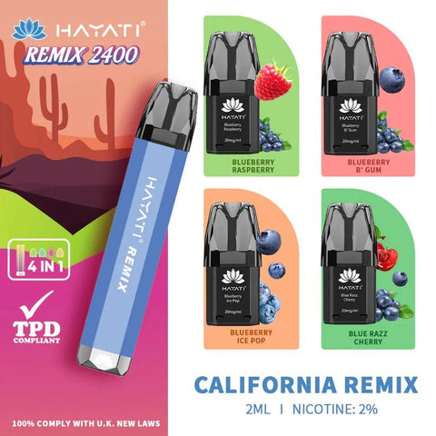 Hayati Remix 2400 Puffs 4 in 1 Disposable Vape Pod Kit - Vaperdeals