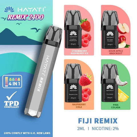 Hayati Remix 2400 Puffs 4 in 1 Disposable Vape Pod Kit - Vaperdeals